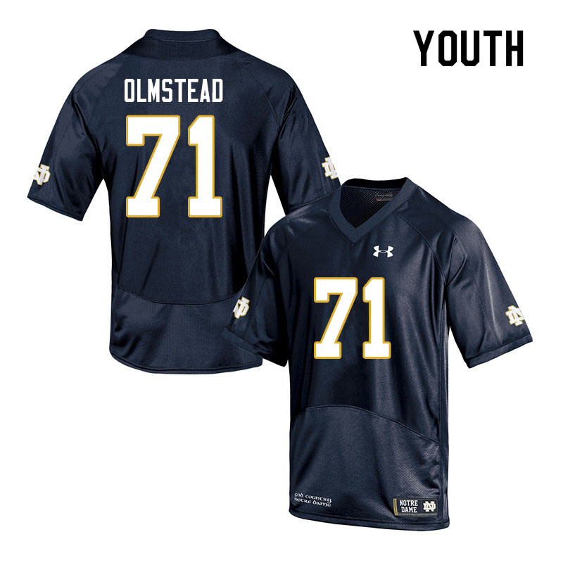 Youth #71 John Olmstead Notre Dame Fighting Irish College Football Jerseys Sale-Navy - Click Image to Close